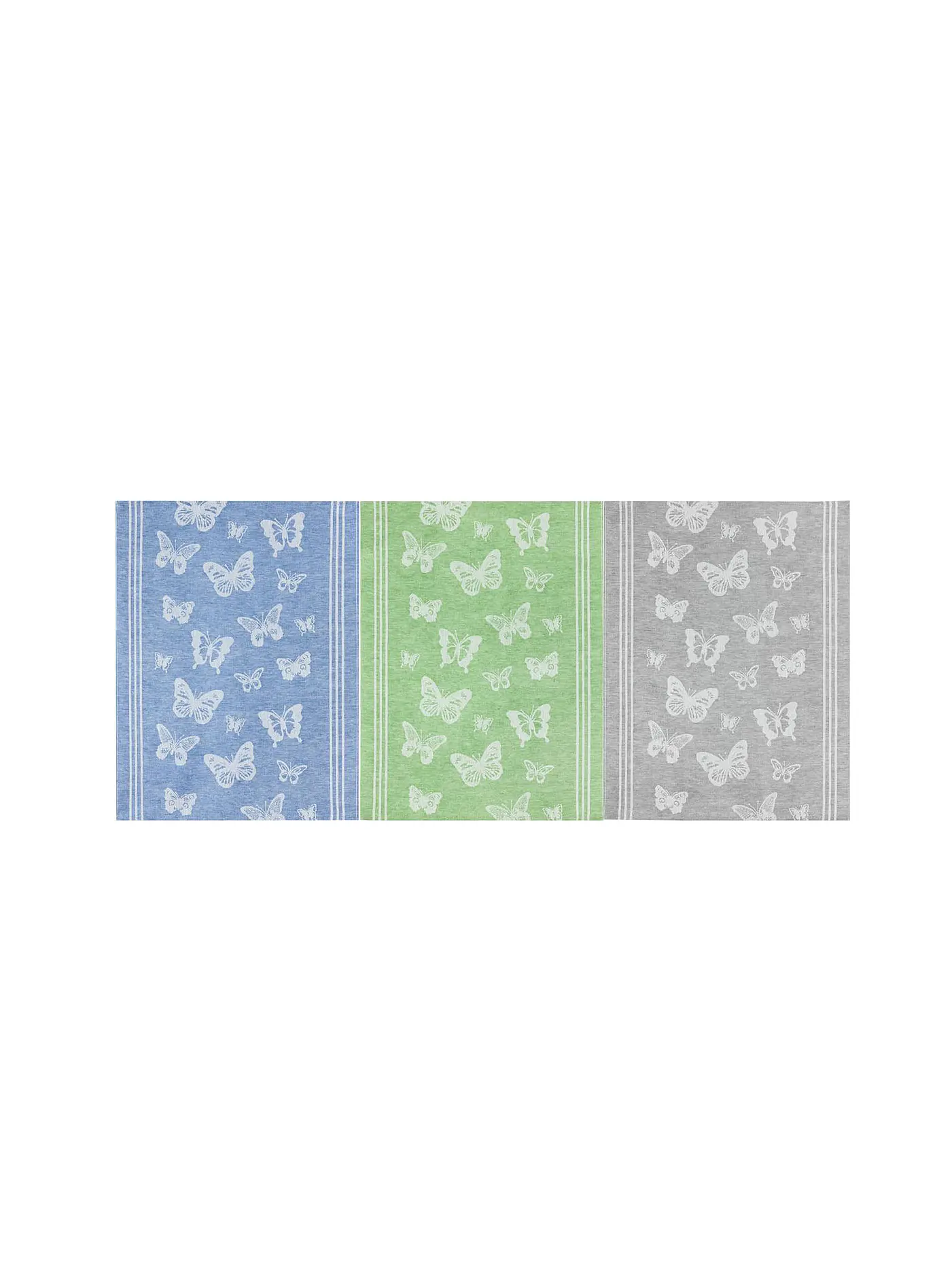 KRACHT | Halbleinen Jacquardtuch 3er Pkg Schmetterling | 